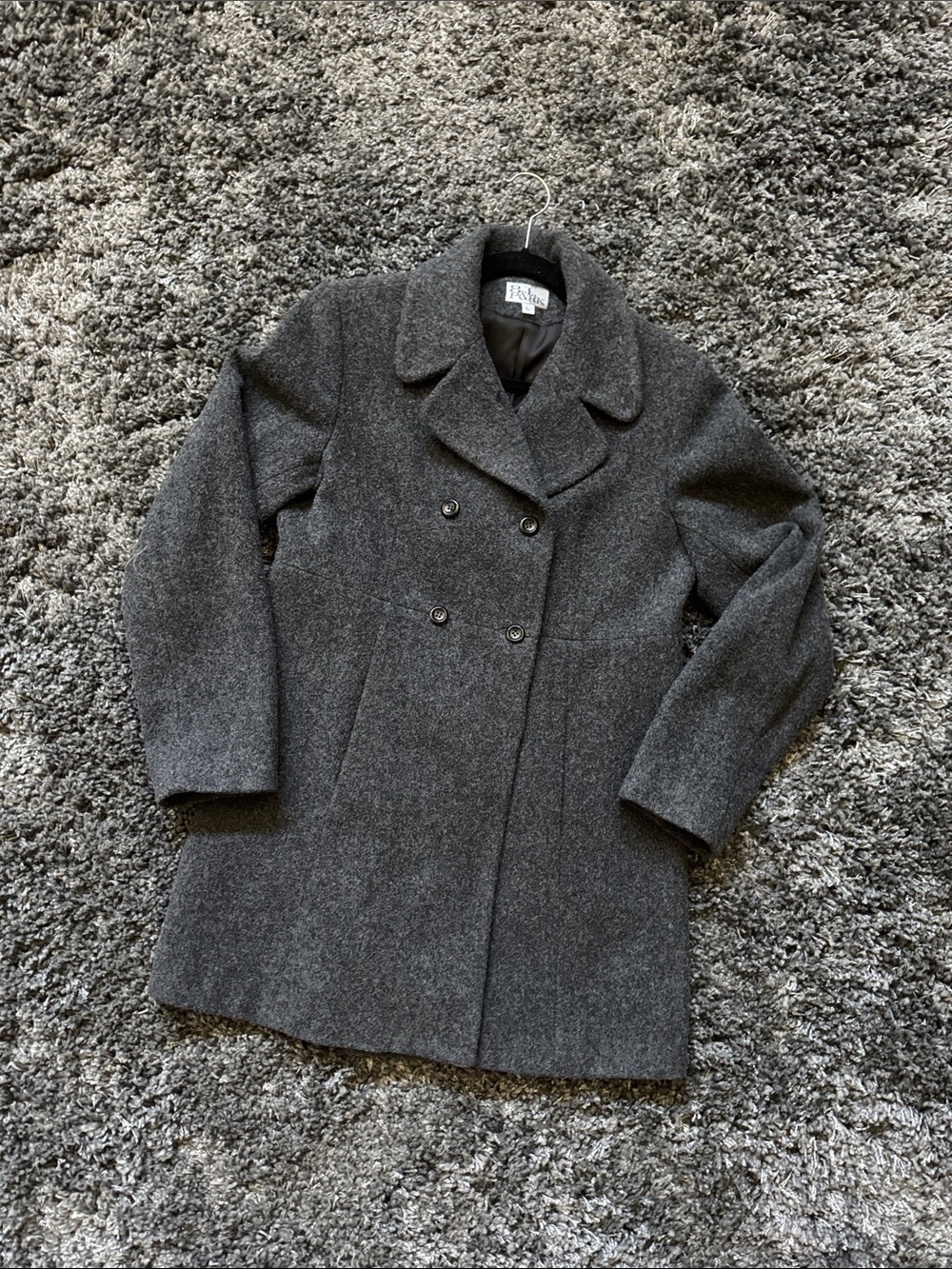 Vintage 81st & Park Wool Charcoal Empire waist coat- Size Large